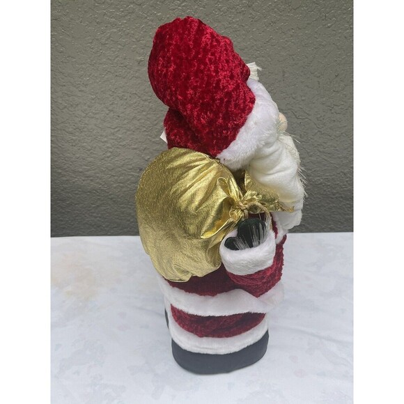 VTG Holiday Seasons Fiber Optic Santa 22” Toy Bag Lights Up Multi Color Tested - Picture 4 of 16